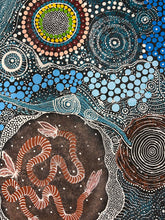 Load image into Gallery viewer, &quot;Womens Ceremony Tools and the Ngapa Jukuppa&quot; Roxanne Napaljarri Collins 91cm x 89cm
