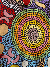 Load image into Gallery viewer, &quot;Budgerigar and Bush Tucker Story&quot; Julieanne Nungurrayi Turner 141cm x 74cm
