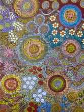 Load image into Gallery viewer, &quot;Budgerigar Dreaming &amp; Bush Tucker Story&quot; Julieanne Nungurrayi Turner 197cm x 115cm
