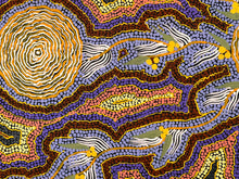 Load image into Gallery viewer, &quot;Bush Tucker Dreaming&quot; Elizabeth Stockman 72cm x 43cm
