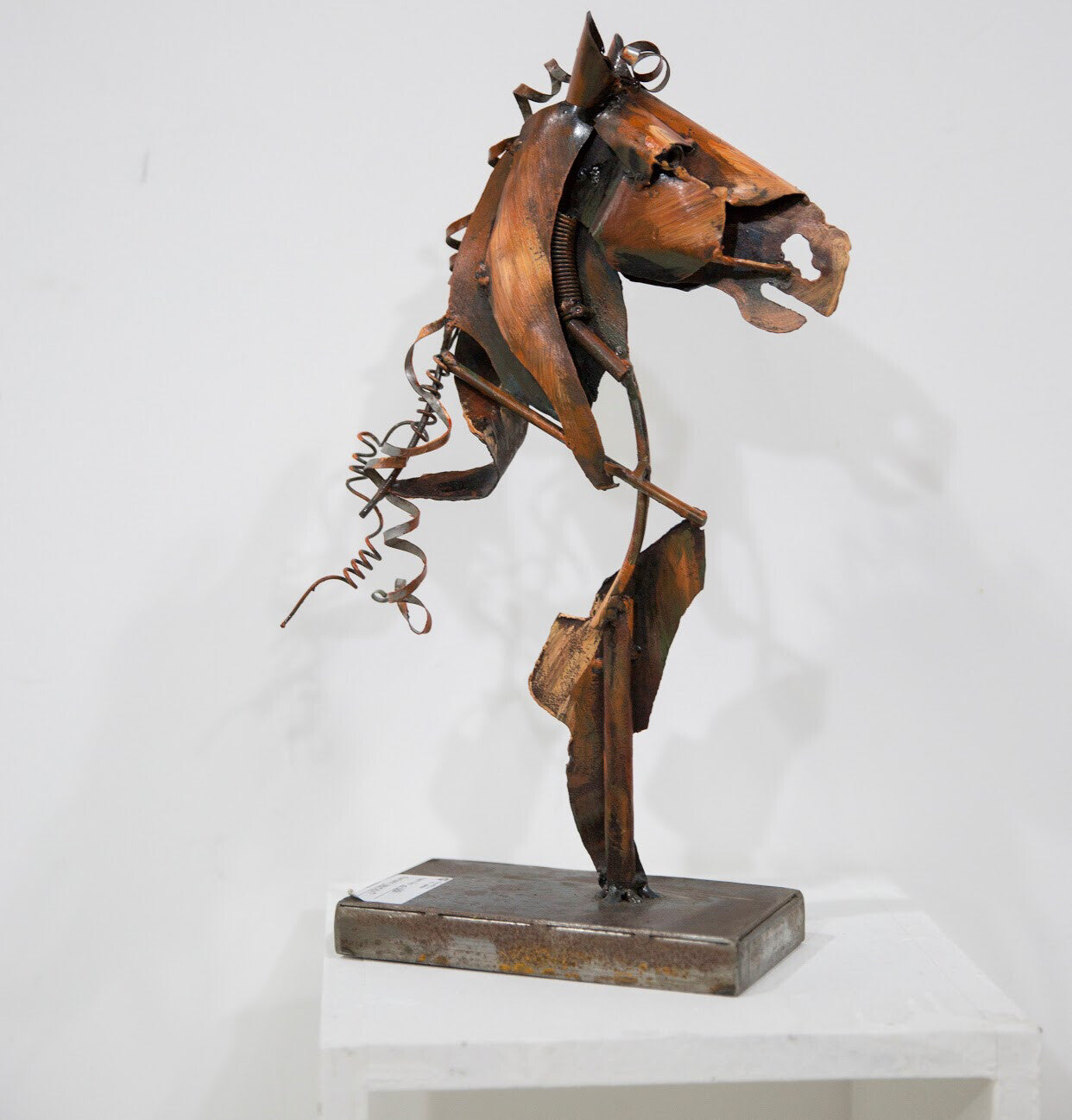 Horse Head Brown Metal Sculpture