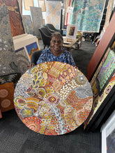 Load image into Gallery viewer, &quot;My Country (Utopia)&quot; Janet Golder Kngwarreye 90cm diameter

